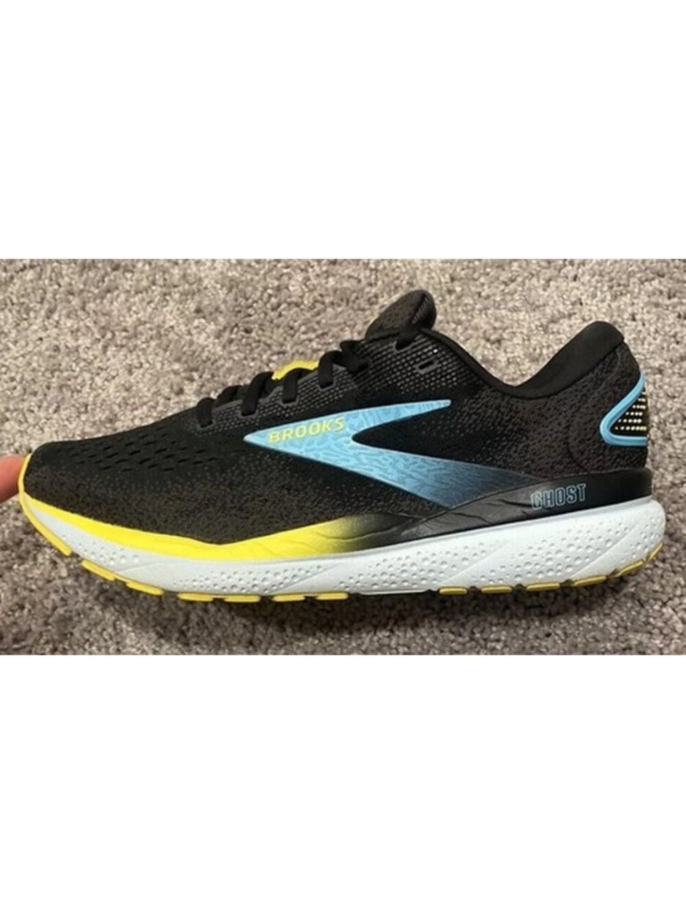 Brooks Ghost 16 Men’s Size 9 D Med Running Shoes Black Blue 12040 1B090